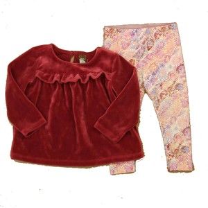 Tea Girls Maroon | Pink Apparel Sets size: 12-18 Months